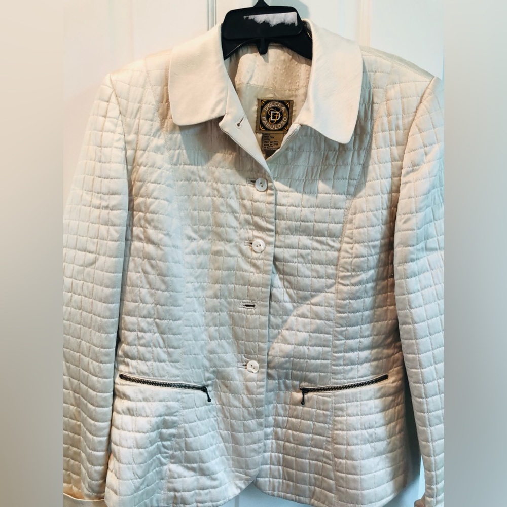 Silk quilted suits with matching skirt
